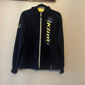 Klim Jacket Women's LG Hoodie Black Yellow Fleece Fleece Coat Hooded Snowmobille
